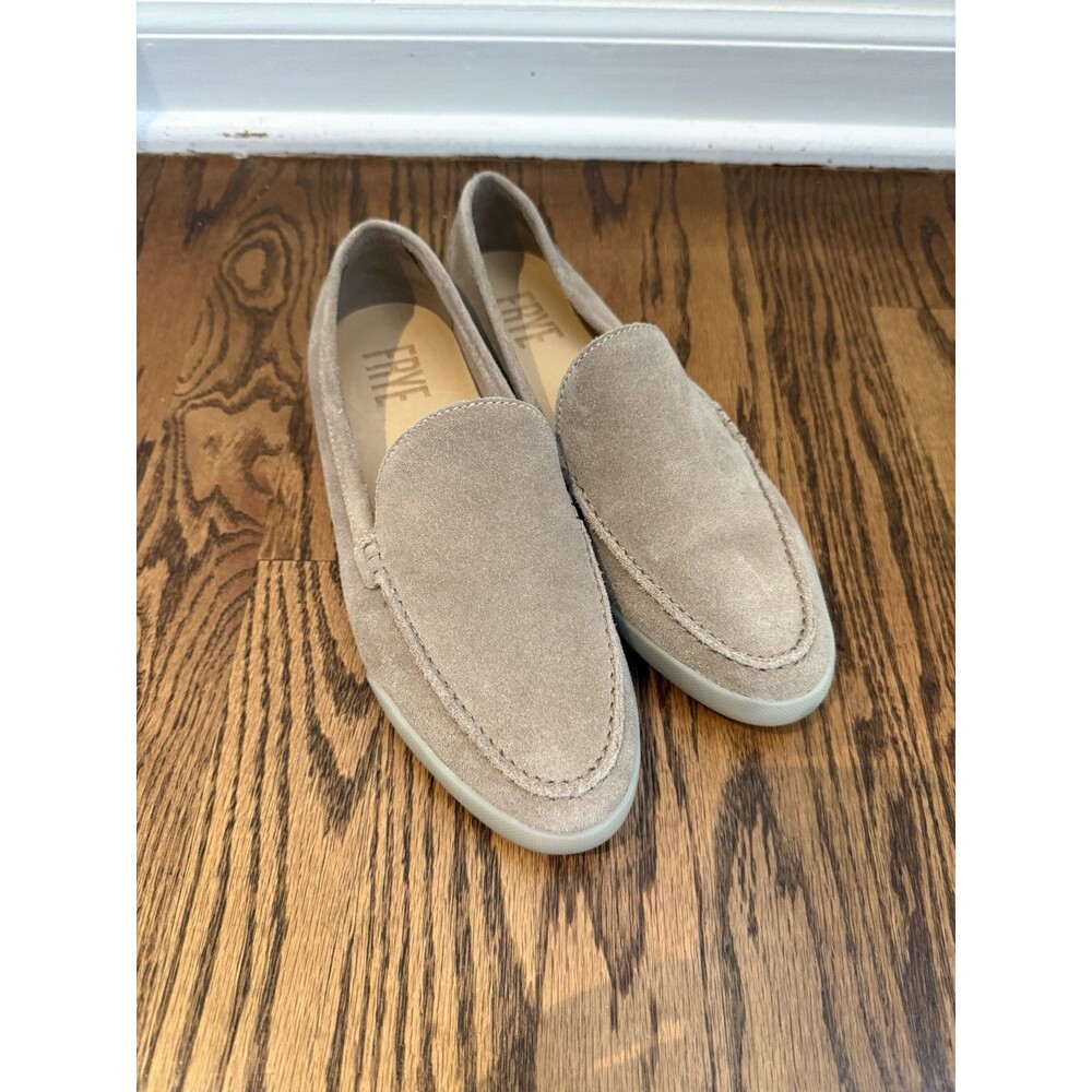 Frye Women's Melanie Skimmer Leather Suede Loafers Swan Taupe size 8.5 Slip On